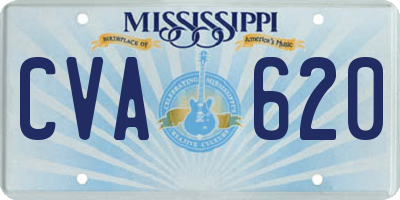 MS license plate CVA620