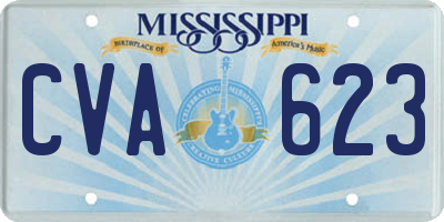 MS license plate CVA623