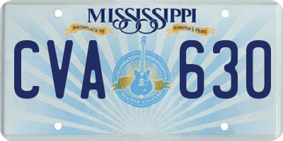 MS license plate CVA630