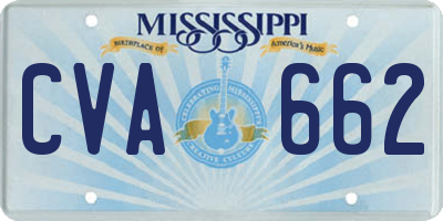 MS license plate CVA662