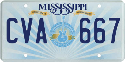 MS license plate CVA667