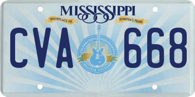 MS license plate CVA668