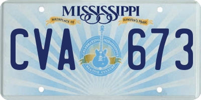 MS license plate CVA673