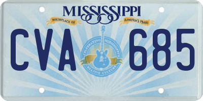 MS license plate CVA685