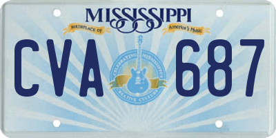 MS license plate CVA687