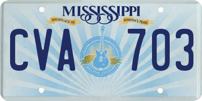 MS license plate CVA703