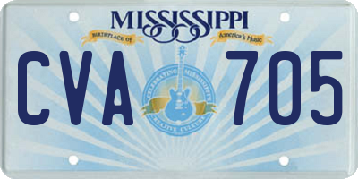 MS license plate CVA705