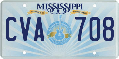 MS license plate CVA708