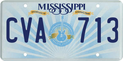 MS license plate CVA713