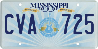 MS license plate CVA725