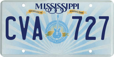 MS license plate CVA727