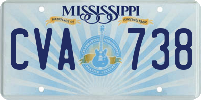 MS license plate CVA738