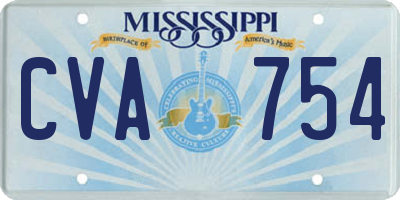 MS license plate CVA754