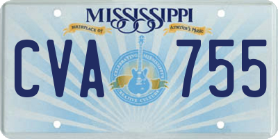 MS license plate CVA755