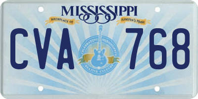 MS license plate CVA768