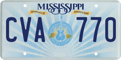 MS license plate CVA770