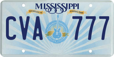 MS license plate CVA777