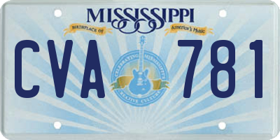 MS license plate CVA781