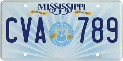 MS license plate CVA789