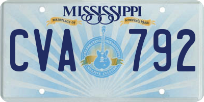 MS license plate CVA792