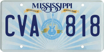 MS license plate CVA818