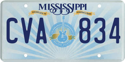 MS license plate CVA834