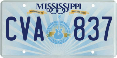 MS license plate CVA837