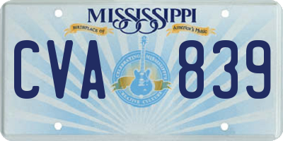 MS license plate CVA839