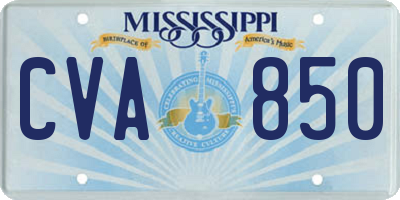 MS license plate CVA850