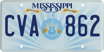 MS license plate CVA862