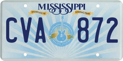 MS license plate CVA872