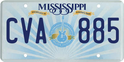MS license plate CVA885
