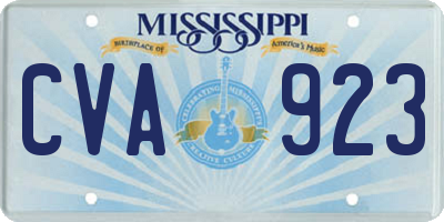 MS license plate CVA923