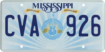 MS license plate CVA926