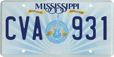 MS license plate CVA931
