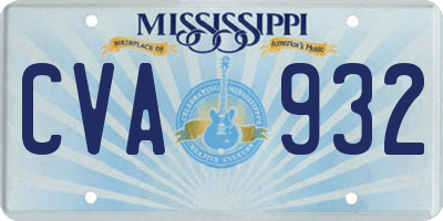 MS license plate CVA932