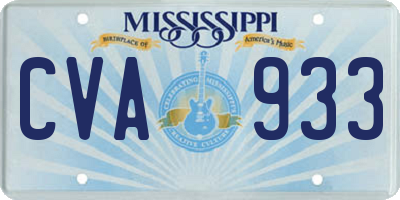 MS license plate CVA933