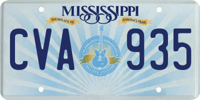 MS license plate CVA935