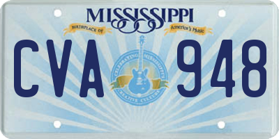 MS license plate CVA948