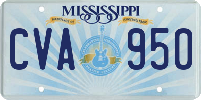 MS license plate CVA950