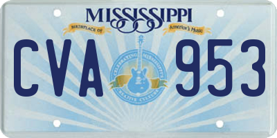 MS license plate CVA953