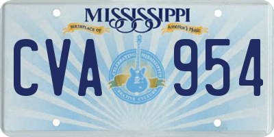 MS license plate CVA954