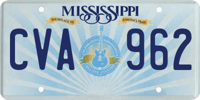 MS license plate CVA962