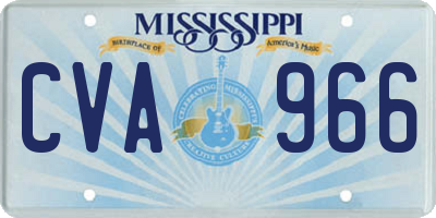 MS license plate CVA966