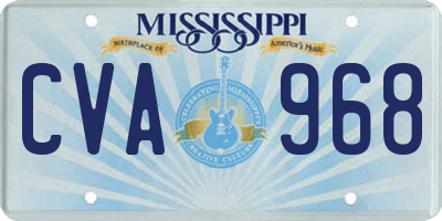 MS license plate CVA968