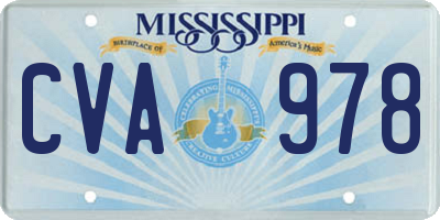 MS license plate CVA978