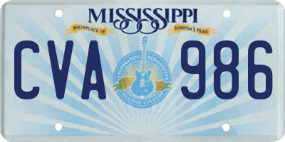MS license plate CVA986