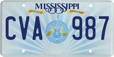 MS license plate CVA987