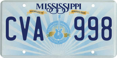 MS license plate CVA998