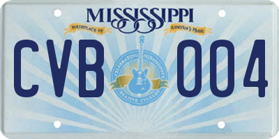 MS license plate CVB004